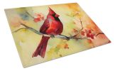 Cardinal Glass Cutting Board Decorative Tempered Glass Kitchen Cutting and Serving Board Large Size Chopping Board