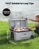 Portable Cooler 74 QT Insulated Wheeled Cooler 120 Can Capacity with Cup Holder