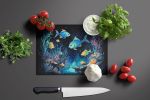Bioluminescent Fish Glass Cutting Board Decorative Tempered Glass Kitchen Cutting and Serving Board Large Size Chopping Board