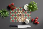 Brindle American Staffordshire Terrier Christmas PoinsettIas Glass Cutting Board Decorative Tempered Glass Kitchen Cutting and Serving Board Large Siz