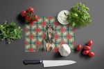 Black & Tan Afghan Hound Christmas PoinsettIas Glass Cutting Board Decorative Tempered Glass Kitchen Cutting and Serving Board Large Size Chopping Boa
